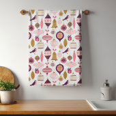 Kerstfeestdag  Retro Decorations Bauble Theedoek