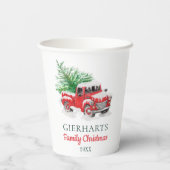 Kerstfeestdag Reunion Red Truck Papieren Bekers (Achterkant)