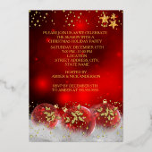 Kerstfeestdag - Rode gouden champagne Folie Feestdagenkaart (Achterkant)