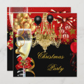 Kerstfeestdag - Rode gouden Zwarte Kerst 2 Kaart (Voorkant / Achterkant)