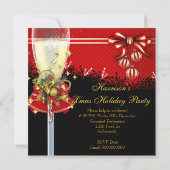 Kerstfeestdag - Rode gouden Zwarte Kerst 2 Kaart (Achterkant)