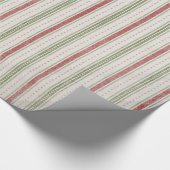 Kerstfeestdag - Rode Grn Whisky  Stripes Cadeaupapier (Hoek)