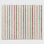 Kerstfeestdag - Rode Grn Whisky  Stripes Cadeaupapier (Vlak)
