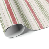 Kerstfeestdag - Rode Grn Whisky  Stripes Cadeaupapier (Rol Hoek)