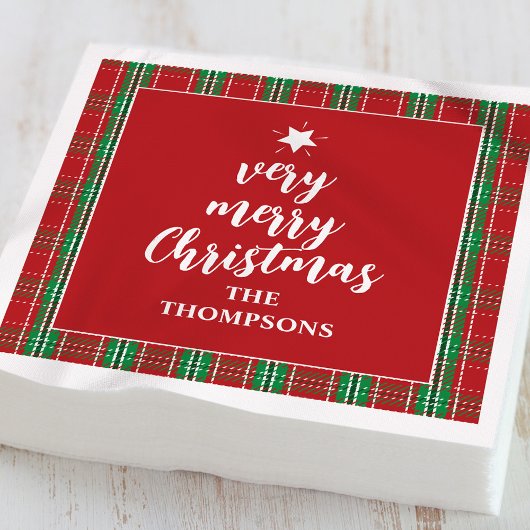 Kerstfeestdag rode groene feestdag met staafjes servet