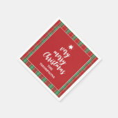 Kerstfeestdag rode groene feestdag met staafjes servet (Hoek)