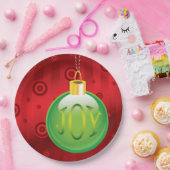 Kerstfeestdag rode kerstmis papieren bordje (Feest)