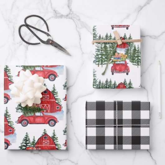 Kerstfeestdag  rode kruis, zwart inpakpapier vel (Voorkant)