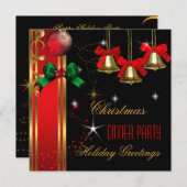 Kerstfeestdag Rode Ornamenten voor zwarte feestdag Kaart (Voorkant / Achterkant)