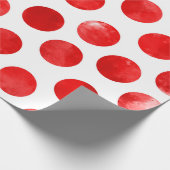 Kerstfeestdag rode poka vlek moderne warme makreel cadeaupapier (Hoek)