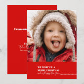 Kerstfeestdag - Rode sneeuwvlok foto Feestdagenkaart (Voorkant / Achterkant)