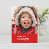 Kerstfeestdag - Rode sneeuwvlok foto Feestdagenkaart (Staand voorkant)