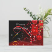 Kerstfeestdag - Rode zwarte goudzalen Kaart (Staand voorkant)