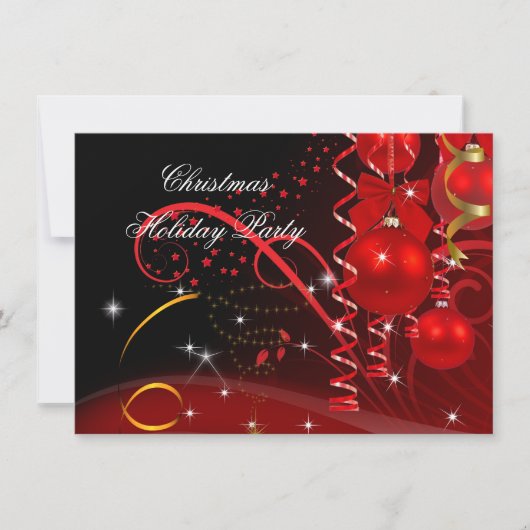 Kerstfeestdag - Rode zwarte goudzalen Kaart (Voorkant)