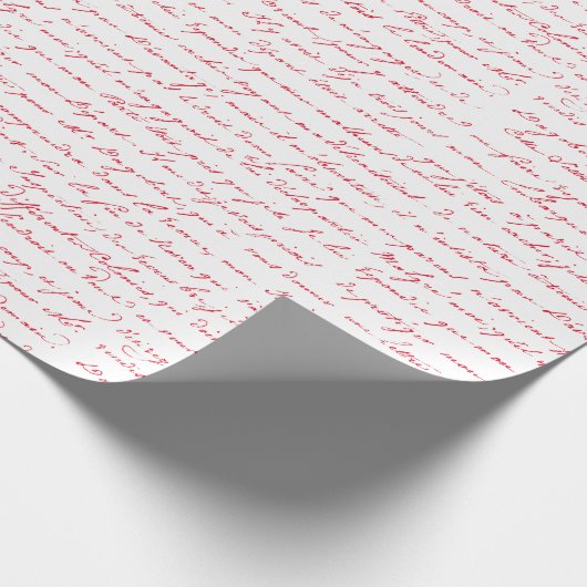 Kerstfeestdag Romantisch  Frans script Cadeaupapier (Hoek)