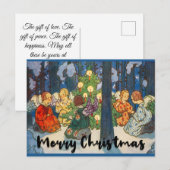 kerstfeestdag rond de kerstmis rond de engelenbom briefkaart (Voorkant / Achterkant)