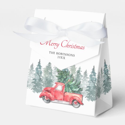 kerstfeestdag rond de Rode Vragen Bedankdoosjes (Voorkant Zijde)