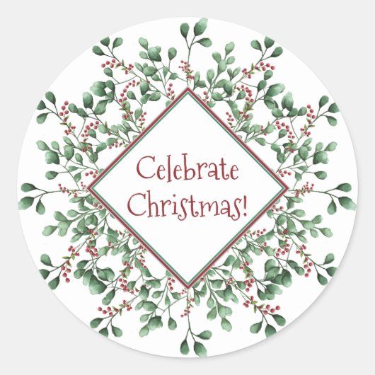 Kerstfeestdag - ronde sticker (Voorkant)