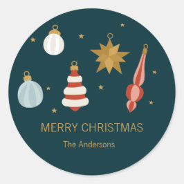 kerstfeestdag ronde sticker