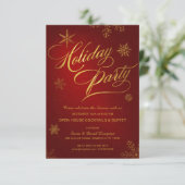 Kerstfeestdag - Rood en goud Kaart (Staand voorkant)