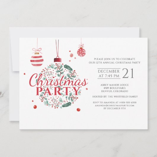 Kerstfeestdag Rood en Groen feest Kaart (Voorkant)