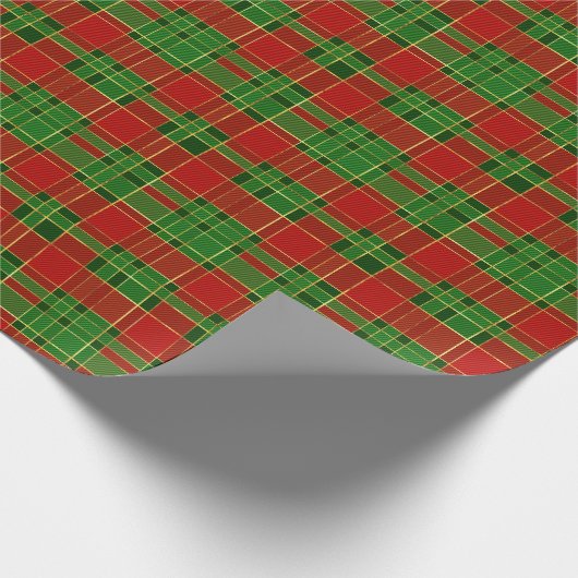 Kerstfeestdag rood, groen en goud cadeaupapier (Hoek)