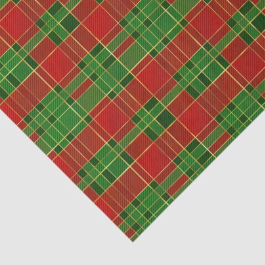 Kerstfeestdag rood, groen en goud tissuepapier (Detail)