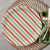 kerstfeestdag rood groen kleurrijk gestreept papieren bordje