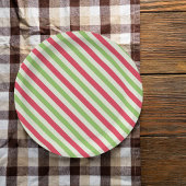 kerstfeestdag rood groen kleurrijk gestreept papieren bordje