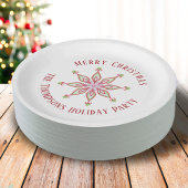 Kerstfeestdag rood groen kleurrijk sneeuwvlok papieren bordje