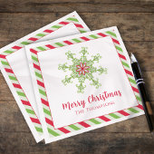 Kerstfeestdag rood groen kleurrijk sneeuwvlok servet