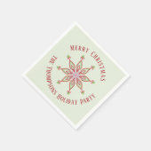 Kerstfeestdag rood groen kleurrijk sneeuwvlok servet (Hoek)