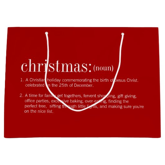 Kerstfeestdag rood groot cadeauzakje (Voorkant)