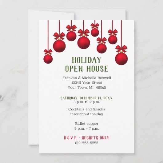 Kerstfeestdag Rood huis Kaart (Voorkant)