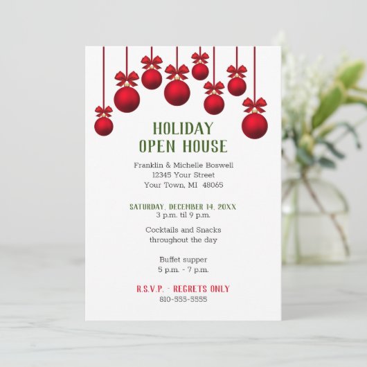 Kerstfeestdag Rood huis Kaart (Staand voorkant)