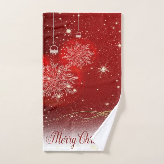 Kerstfeestdag - Rood kerstfeest Bad Handdoek (Handdoek)