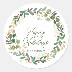 kerstfeestdag rood kledingetiket ronde sticker