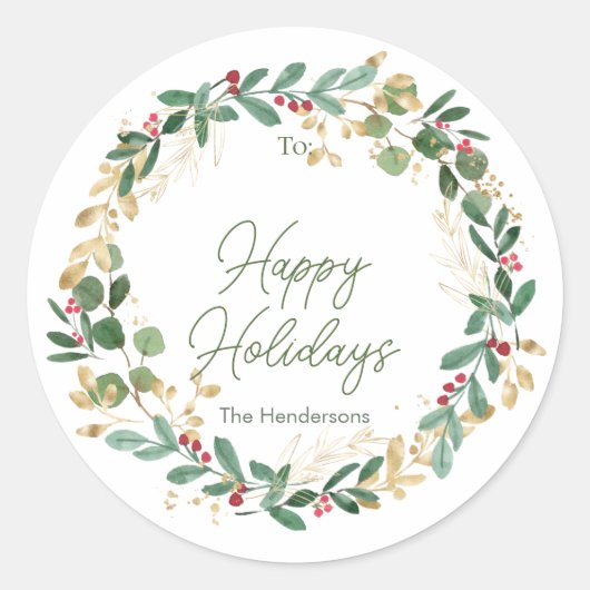 kerstfeestdag rood kledingetiket ronde sticker (Voorkant)