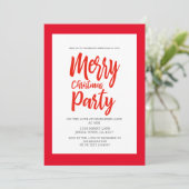 Kerstfeestdag Rood met witte typografie Kaart (Staand voorkant)