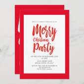 Kerstfeestdag Rood met witte typografie Kaart (Voorkant / Achterkant)
