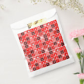 Kerstfeestdag rood patroon bedankzakje (Gezegeld)