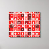 Kerstfeestdag rood patroon canvas afdruk (Voorkant)