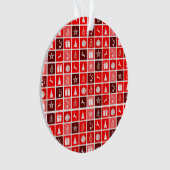 Kerstfeestdag rood patroon ornament (voorkant)
