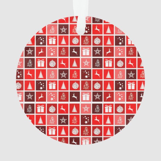 Kerstfeestdag rood patroon ornament (achterkant)
