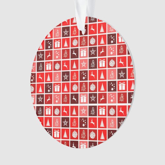 Kerstfeestdag rood patroon ornament (voorkant)