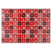 Kerstfeestdag rood patroon snijplank (Voorkant)