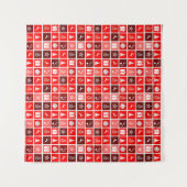 Kerstfeestdag rood patroon wandkleed (Voorkant (horizontaal))