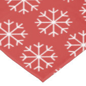 Kerstfeestdag, rood-witte sneeuwvlok tafelkleed (Gekanteld)
