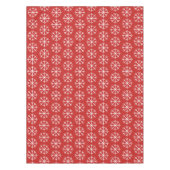 Kerstfeestdag, rood-witte sneeuwvlok tafelkleed (Voorkant)