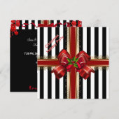 Kerstfeestdag Rood witte streep Kaart (Voorkant / Achterkant)